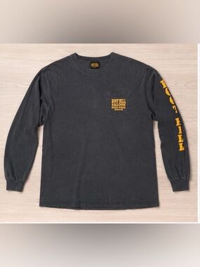 Boot Hill Saloon Long Sleeve Pocket Tee - Charcoal